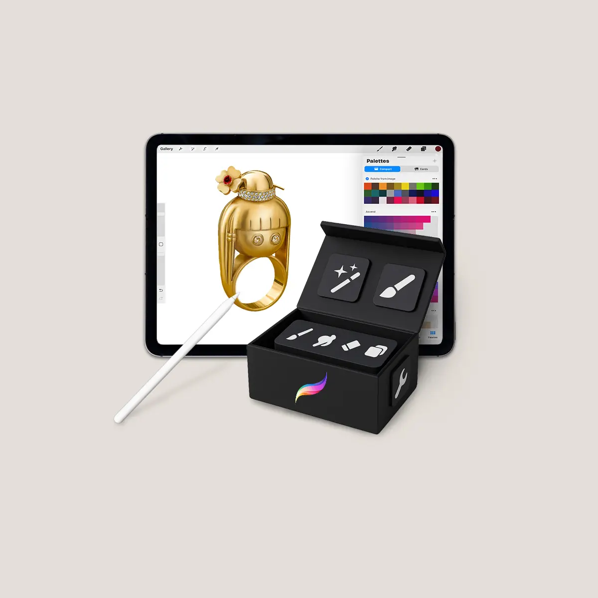 دیجیتال پینتینگ طلا و جواهر