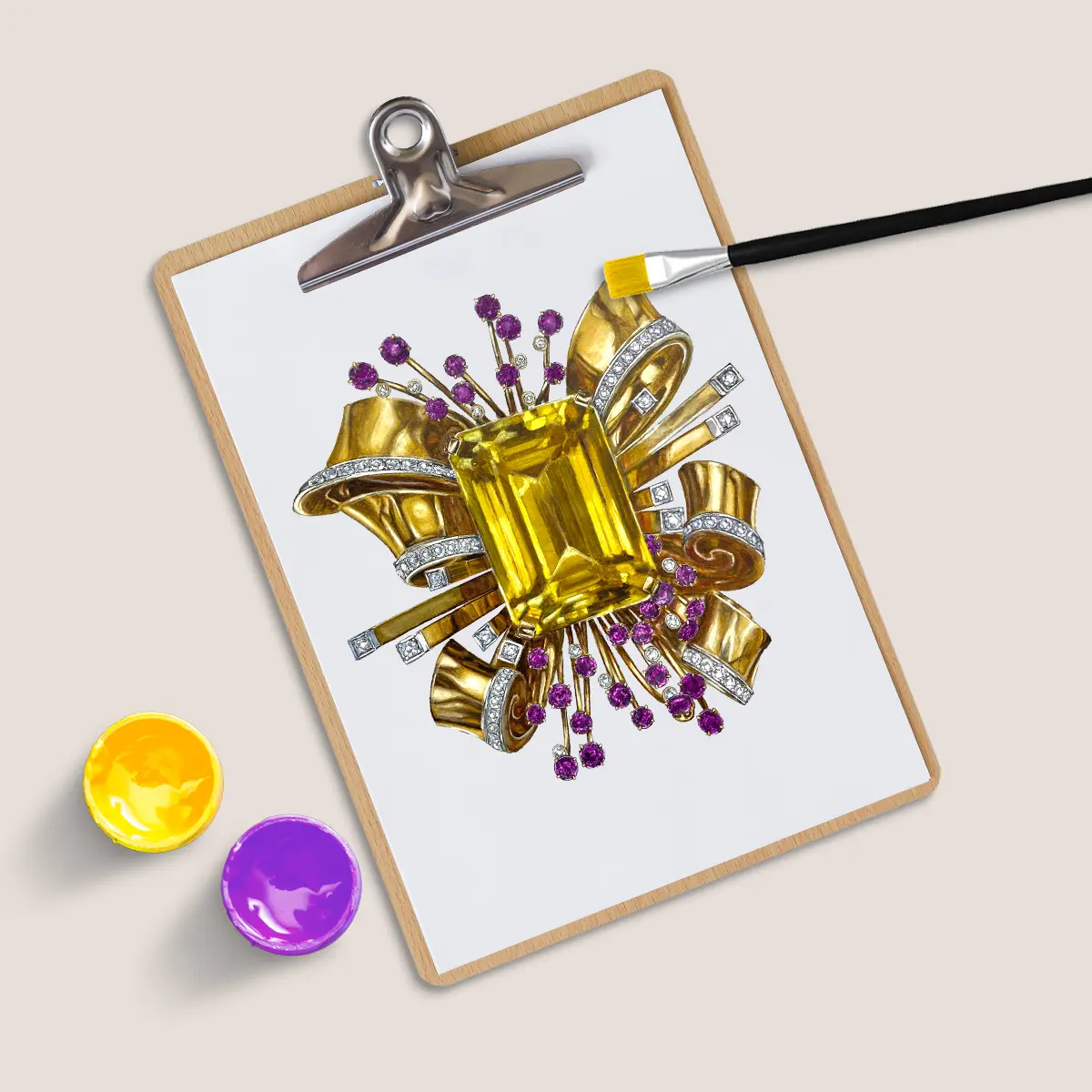 دوره طراحی دستی واقع گرایانه طلا و جواهر